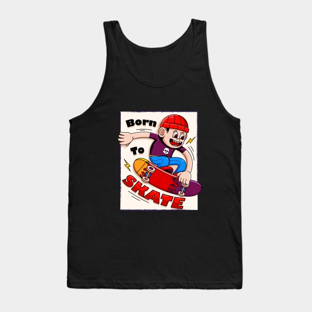 Born to skate, illustration of young people skating Tank Top by Vyndesign